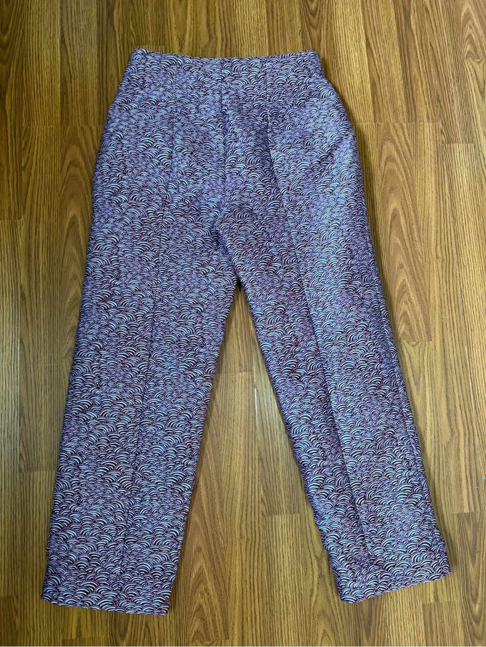 Kate Spade Party Bubbles Jacquard High Rise Straight Leg Preppy Twee Pants 2